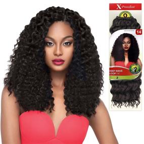 img 2 attached to 🌊 Get Ready for Waves! Outre Synthetic Hair Crochet Braids X-Pression Braid Deep Wave Loop 14" - Multi-Pack 4-PACK Deal