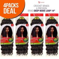 🌊 get ready for waves! outre synthetic hair crochet braids x-pression braid deep wave loop 14" - multi-pack 4-pack deal logo