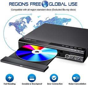 img 3 attached to 📀 Gueray HDMI-Compatible DVD Player for TV - All Region Free DVD CD Recorded Disc Player AV Output HD 1080P with Remote Control, Dual MIC & USB Support, Built-in PAL/NTSC System and Coaxial Port for TV Connection