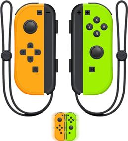 img 4 attached to 🎮 SINGLAND Wireless JoyCon Controller Replacement for N-Switch - Green/Yellow, Left/Right Remote Controllers with Wrist Straps