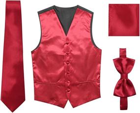 img 3 attached to 🎩 Satin Men Wedding Vest & Stylish Accessories: Ties, Cummerbunds & Pocket Squares by JAIFEI