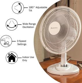 img 1 attached to 🌀 Quiet 12-inch Table Fan with Adjustable Tilt and 3-Speed Oscillation - Comfort Zone CZ121WT