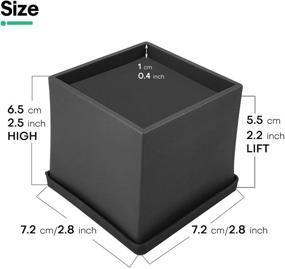 img 3 attached to Enhance Stability! Aspeike 2.5 Inch Bed Risers with Self-Adhesive, Support up to 2,200 lbs - Ideal for Cabinet, Desk, Chair, Sofa, Table, Cupboard (4 Piece Set, Black)