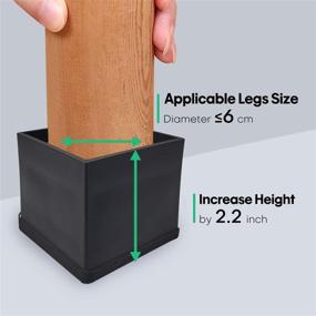 img 1 attached to Enhance Stability! Aspeike 2.5 Inch Bed Risers with Self-Adhesive, Support up to 2,200 lbs - Ideal for Cabinet, Desk, Chair, Sofa, Table, Cupboard (4 Piece Set, Black)