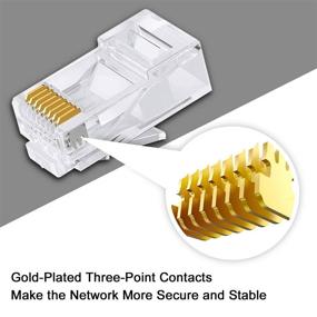 img 3 attached to Pack of 50 Transparent Cat6 / Cat5e / Cat5 RJ45 Ethernet 🔌 Cable Crimp Connectors for Solid Wire and Standard Cable - UTP Network Plug