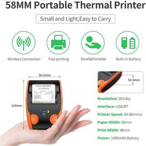 img 1 attached to 🖨️ Efficient Bluetooth Thermal Receipt Printers | 58mm Mobile Portable Printer for Office and Small Business | impresora térmica ESC/POS Printer compatible with Android/Windows Devices | 58mm Orange Receipt Printers