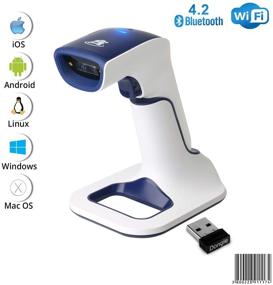 img 3 attached to 🔍 ScanAvenger Wireless Portable 1D Bluetooth Barcode Scanner with Stand: 3-in-1 Hand Scanners for Efficient Inventory Management - Handheld, Cordless & Rechargeable Scan Gun - Vibrating, USB Bar Code EAN-UPC Reader