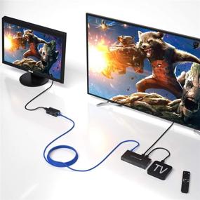 img 1 attached to 🔌 HDMI Extender Splitter 1x2 1080P@60Hz Over Cat 5E/6/7 Ethernet Cable 50m (165ft) - 2 HDMI Loopout EDID Copy POC Function (1 Input 2 Output)