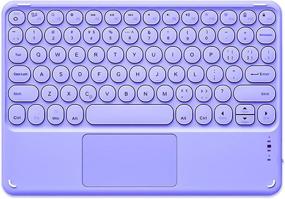 img 4 attached to 💜 Ultra Slim Wireless Rechargeable Bluetooth Keyboard: Lavender Purple, Smart Trackpad, Easy Shortcuts - Compatible with iPad, iPhone, Tablet, Laptop, iOS, Android, and Mobile Phones