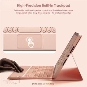 img 2 attached to 💜 Ultra Slim Wireless Rechargeable Bluetooth Keyboard: Lavender Purple, Smart Trackpad, Easy Shortcuts - Compatible with iPad, iPhone, Tablet, Laptop, iOS, Android, and Mobile Phones