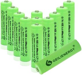 img 4 attached to Pack of 12 GEILIENERGY NiMH AA 600mAh 1.2V 🔋 Rechargeable Batteries | Ideal for Solar Lights, Garden Lights, Remotes, Mice