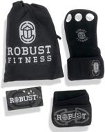 💪 robust fitness genuine leather hand grips with neoprene wrist wraps - protect your palm from rips & blisters during cross-training, pull-ups, weightlifting, and wods! logo