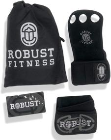 img 4 attached to 💪 ROBUST FITNESS Genuine Leather Hand Grips with Neoprene Wrist Wraps - Protect your Palm from Rips & Blisters during Cross-Training, Pull-Ups, Weightlifting, and WODs!