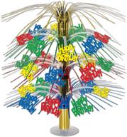 🎉 celebrate in style with beistle 18-inch happy birthday cascade centerpiece logo