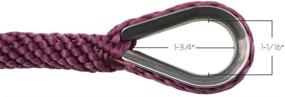 img 1 attached to 🚣 Extreme Max 3006.2629 BoatTector Burgundy Solid Braid MFP Anchor Line with Thimble - 3/8" x 50' - Improved SEO