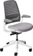 🪑 grey steelcase series 1 office chair with carpet casters logo