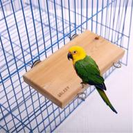 🐦 natural wood pet parrot perch stand: ideal platform for birds & small animals, with paw grinding stick & chewing toys - cage playpen accessories for parakeet, conure, hamster & mouse логотип