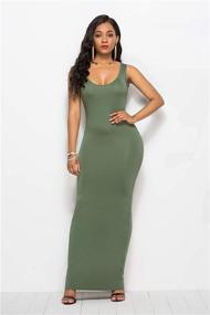 img 2 attached to Womens Sleeveless Bodycon Racerback 101 Green 1 XL