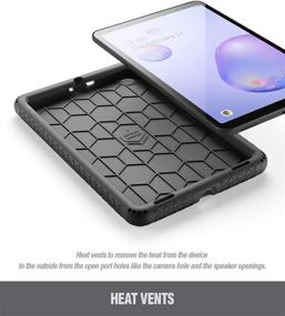 img 2 attached to 🐢 Samsung Galaxy Tab A 8.4 2020 Silicone Case Cover, Poetic TurtleSkin Series - Heavy Duty Shockproof, Kid-Friendly Design in Black