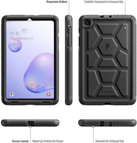 img 3 attached to 🐢 Samsung Galaxy Tab A 8.4 2020 Silicone Case Cover, Poetic TurtleSkin Series - Heavy Duty Shockproof, Kid-Friendly Design in Black