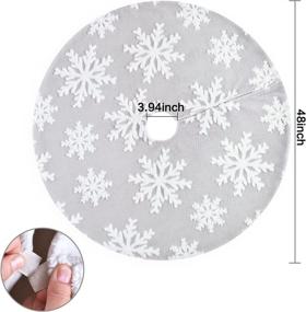 img 3 attached to 🎄 Stunning 48 Inch Double Layer Jacquard Cashmere Snowflake Christmas Tree Skirt- Perfect Xmas Holiday Decoration Ornament