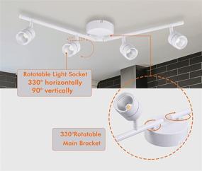 img 3 attached to Cloudy Bay 30W 4-head LED Dimmable Track Light: ETL Listed, 2400lm 3000K, CRI90, Flexibly Rotatable - Perfect for Accent and Decorative Ceiling Lighting