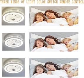 img 2 attached to 🌀 Versatile 22-Inch Ceiling Fan with Light, Remote Control LED, 3 Dimmable Modes & Wind Speeds – Low Profile Semi Flush Mount Design with Invisible Acrylic Blades