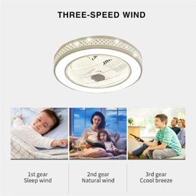 img 1 attached to 🌀 Versatile 22-Inch Ceiling Fan with Light, Remote Control LED, 3 Dimmable Modes & Wind Speeds – Low Profile Semi Flush Mount Design with Invisible Acrylic Blades