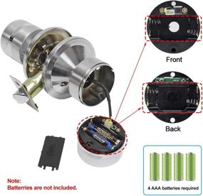 img 1 attached to 🔒 Satin Nickel Signstek Electronic Keypad Door Knob Lock: Enhanced Security with Encryption Function