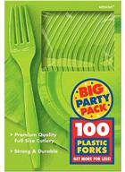 🍴 buy amscan big party pack premium plastic forks, 7.5" x 5.1", kiwi logo