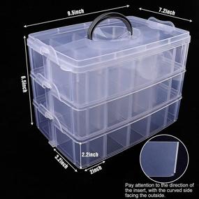 img 3 attached to SGHUO 3-Tier Stackable Storage Container Box with 30 Compartments - Perfect 🗃️ Organizer for Arts and Crafts, Toys, Fuse Beads, Washi Tapes - Size: 9.5X6.5X7.2inch