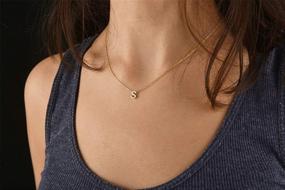 img 3 attached to Dainty Personalized 18K Gold Plated Initial Necklace for Women - Minimalist, Delicate & Small Monogram Letter Necklace