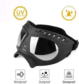 img 3 attached to 🐶 Large Breed Dog Sunglasses by PETLESO - Dog Goggles for Outdoor Activities, Eye Protection for Driving, Skiing (Black)