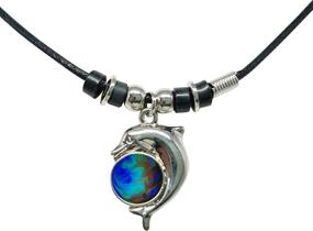 img 1 attached to 🐬 Dolphin Mood Pendant Necklace: Stunning 18-Inch Black Cord Jewelry for Girls