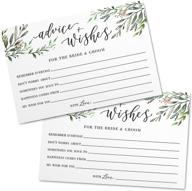 🌿 j&a homes advice and wishes cards set - wedding guestbook alternative for bride and groom shower bridal - greenery theme - 4" x 6" cards логотип