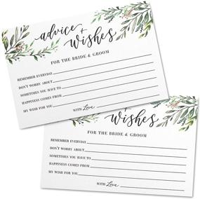img 4 attached to 🌿 J&A Homes Advice and Wishes Cards Set - Wedding Guestbook Alternative for Bride and Groom Shower Bridal - Greenery Theme - 4" x 6" Cards