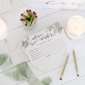 img 2 attached to 🌿 J&A Homes Advice and Wishes Cards Set - Wedding Guestbook Alternative for Bride and Groom Shower Bridal - Greenery Theme - 4" x 6" Cards