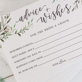 img 3 attached to 🌿 J&A Homes Advice and Wishes Cards Set - Wedding Guestbook Alternative for Bride and Groom Shower Bridal - Greenery Theme - 4" x 6" Cards