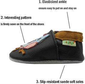 img 3 attached to 🐛 Sayoyo Caterpillar Leather Prewalker Slippers for Toddler Boys - Shoes