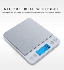 img 3 attached to Sidiyang Mini Pocket Stainless Steel Digital Kitchen Scale - Precision Jewelry Electronic Scale for Gold Grams, with Tare Weight and Counting Function (3000gx0.1g)