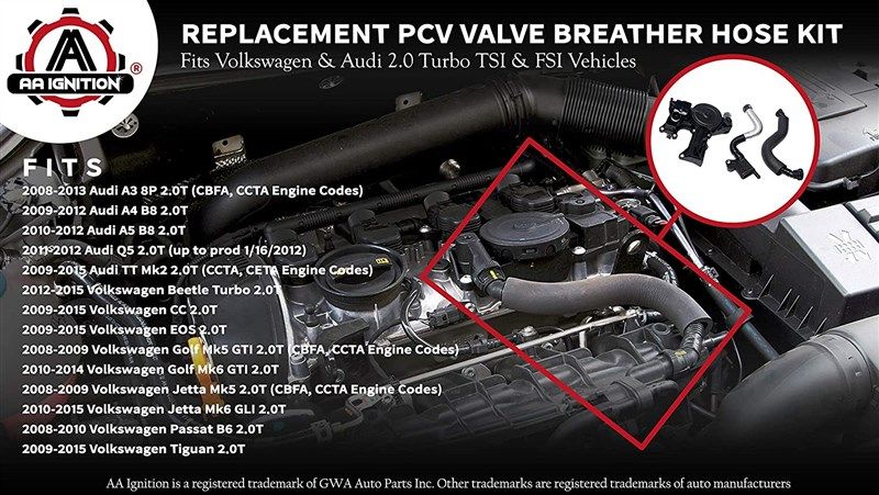 PCV Valve Tiguan Passat GTI A4 A3 Vw CC Audi 8p,06H103495 Pcv Valve Hose  Kit for Audi A3 A4 A5 Q5 TT Vw Beetle Eos GTI Jetta Passat Tiguan