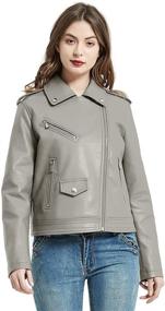 img 3 attached to Wewarm Women Leather Jacket Black Women's Clothing and Coats, Jackets & Vests