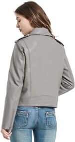 img 2 attached to Wewarm Women Leather Jacket Black Women's Clothing and Coats, Jackets & Vests