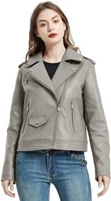 img 4 attached to Wewarm Women Leather Jacket Black Women's Clothing and Coats, Jackets & Vests