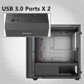 img 1 attached to 🎮 МОРОВОЛ TW7-S2-BL: 120мм ARGB вентиляторы, корпус Micro-ATX с USB 3.0 и сетчатыми панелями из закаленного стекла - идеально подходит для игровых ПК десктопов.