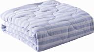 🌬️ karin dreams cooling blanket - lightweight comforter set for hot sleepers - all season, soft & machine washable - twin size (66"x86"), blue logo