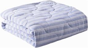 img 4 attached to 🌬️ KARIN DREAMS Cooling Blanket - Lightweight Comforter Set for Hot Sleepers - All Season, Soft & Machine Washable - Twin Size (66"x86"), Blue