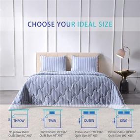 img 1 attached to 🌬️ KARIN DREAMS Cooling Blanket - Lightweight Comforter Set for Hot Sleepers - All Season, Soft & Machine Washable - Twin Size (66"x86"), Blue