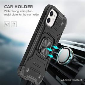 img 1 attached to Ultimate Protection: AB Business Group iPhone 12 Pro Military Style Armor 📱 Case with Rotating Ring Holder and Kickstand - Compatible with Magnetic Car Mount