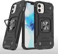 ultimate protection: ab business group iphone 12 pro military style armor 📱 case with rotating ring holder and kickstand - compatible with magnetic car mount logo